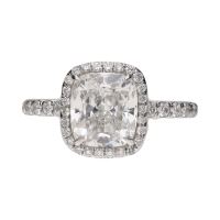 Sortija jacob & co en platino con diamante central 2,09ct. Talla 8.