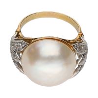 ANILLOS / SORTIJAS<BR>SORTIJA ANTIGUA EN ORO AMARILLO CON PE...