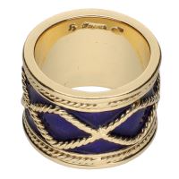ANILLOS / SORTIJAS<BR>SORTIJA ANCHA FIRMADA POR YANES EN ORO...