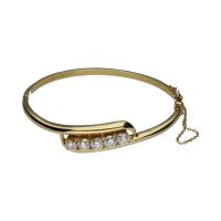 PULSERAS<BR>PULSERA RÍGIDA EN ORO AMARILLO CON CIN...